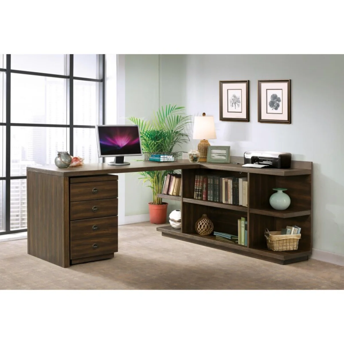 Perspectives L Desk Desks Brown 7