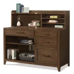 Vogue Credenza And Hutch Desks Brown 21