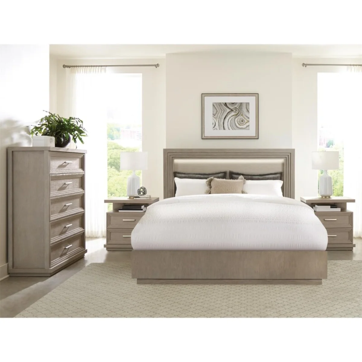 Cascade Queen Illuminated Panel Bed Beds Beds 4