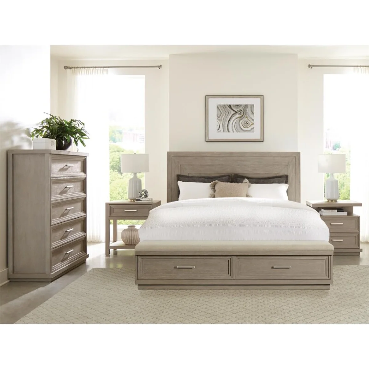 Cascade King Panel Upholstered Storage Bed Beds Beds 9
