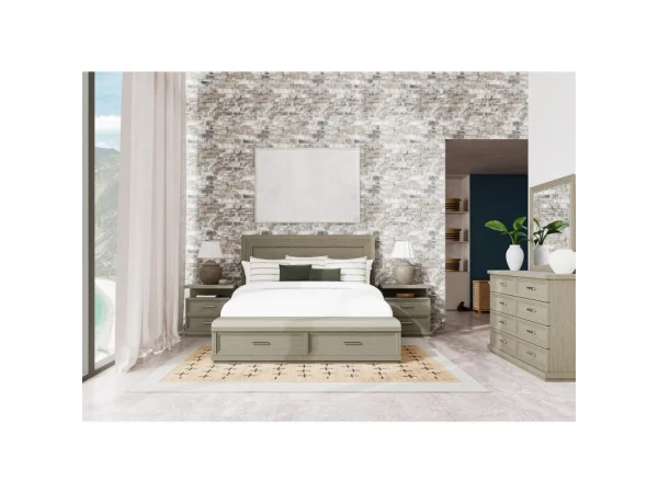 Cascade Queen Illuminated Panel Upholstered Storage Bed Beds Beds