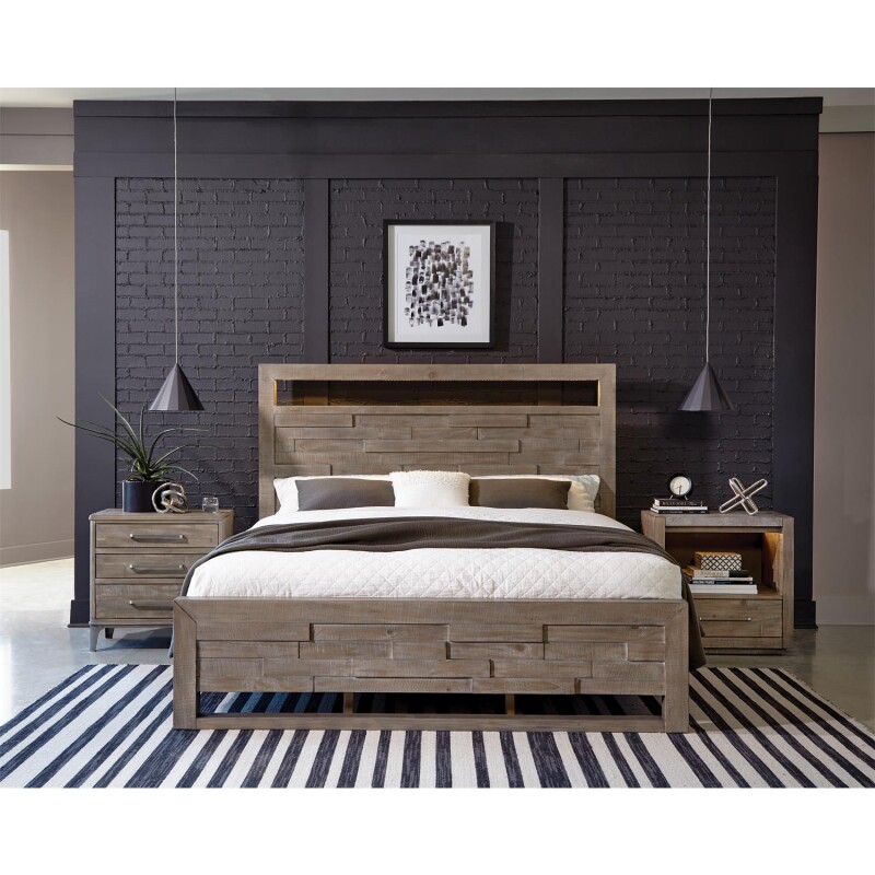Intrigue Queen Led Panel Bed