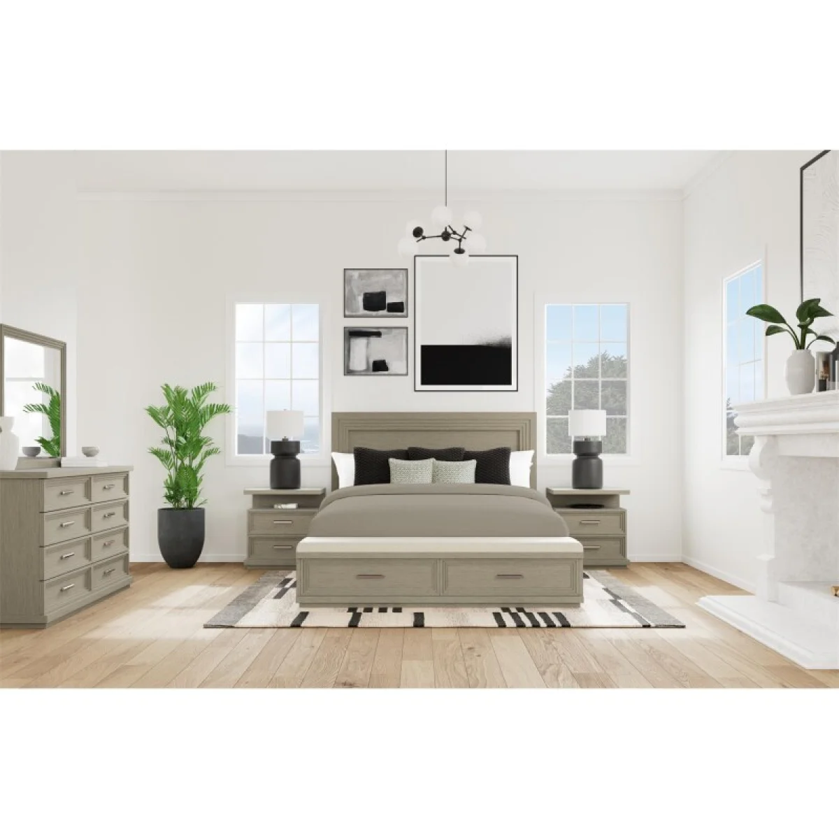 Cascade California King Illuminated Panel Uph Storage Bed Beds Beds 4