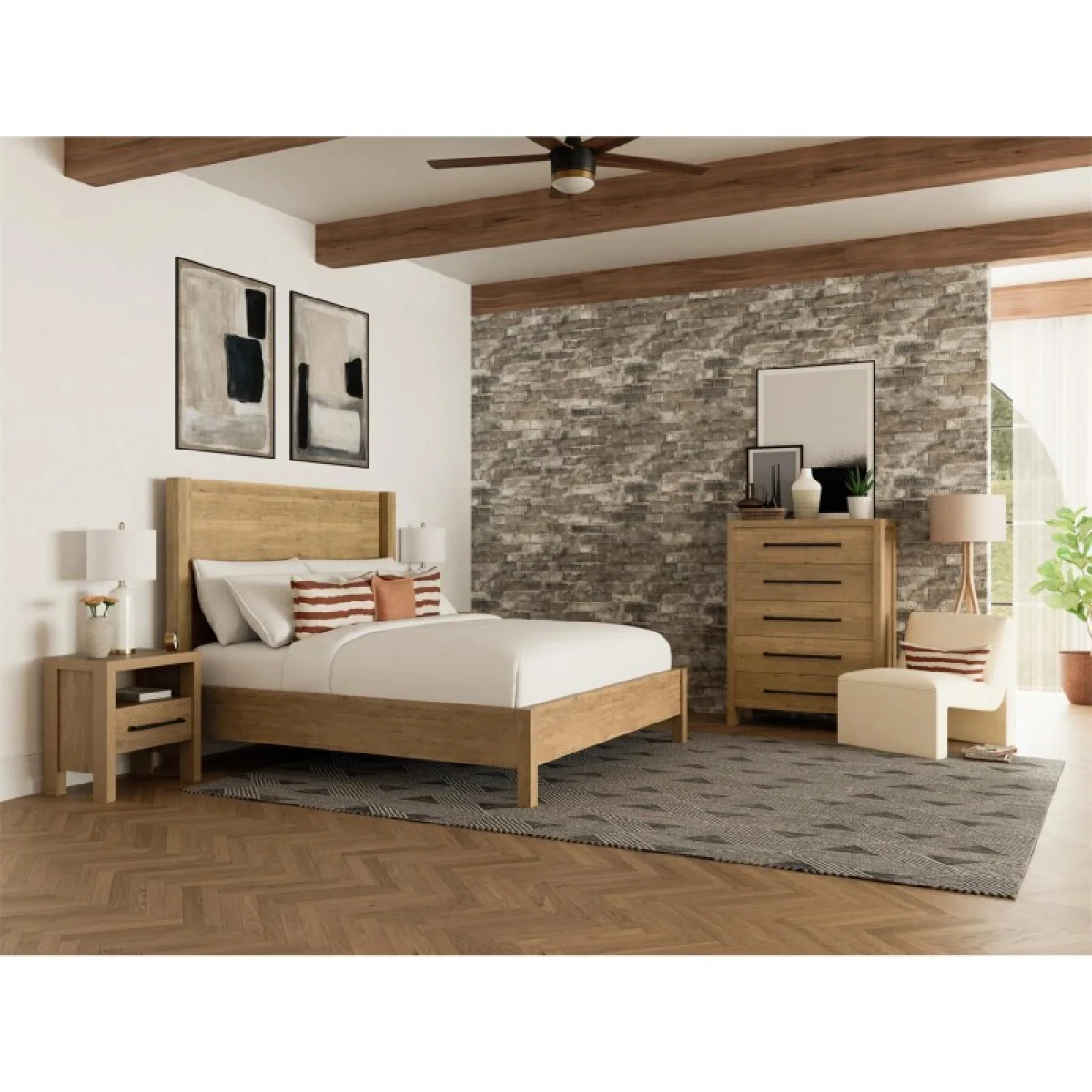 Davie King Upholstered Bed Beds Beds 15