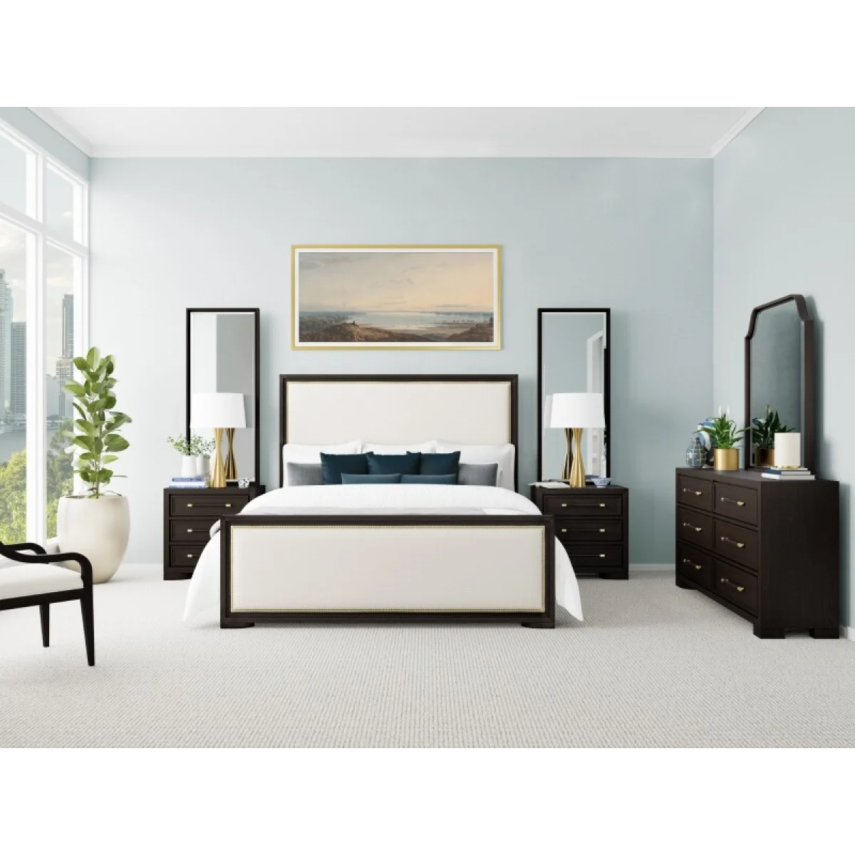 Lydia Queen Upholstered Bed Beds Beds 12