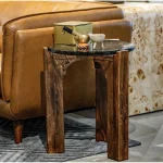 Amner Side Table Chairside Tables Brandy Glass 25