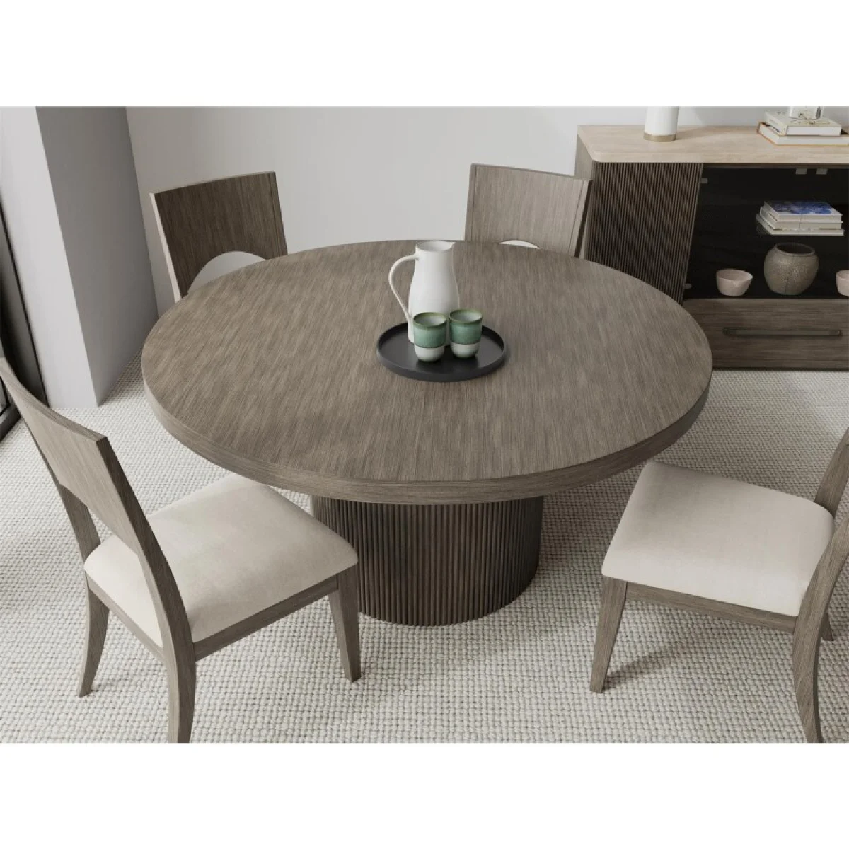 Sariel Round Dining Table Dining Tables Brown 4
