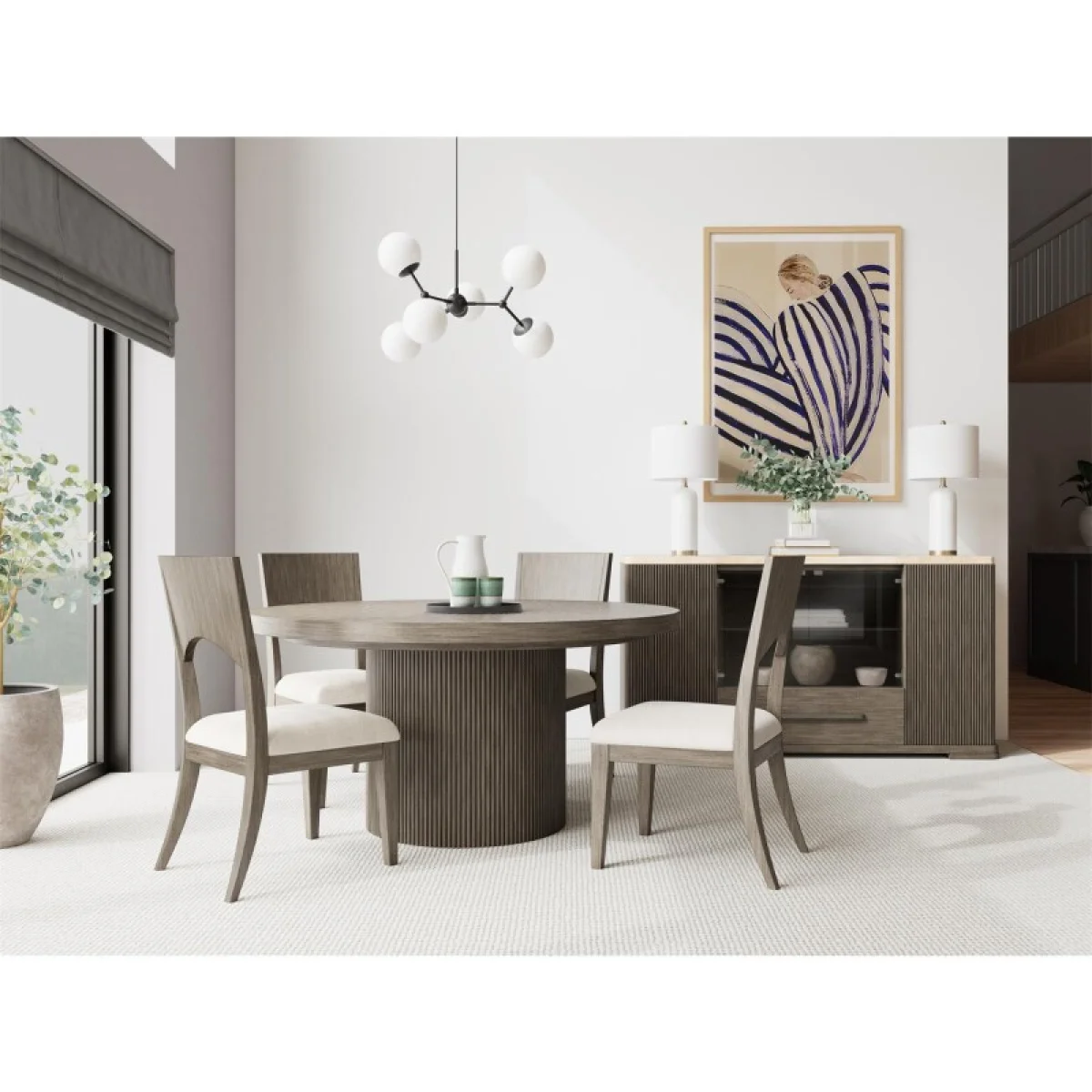 Sariel Round Dining Table Dining Tables Brown 9