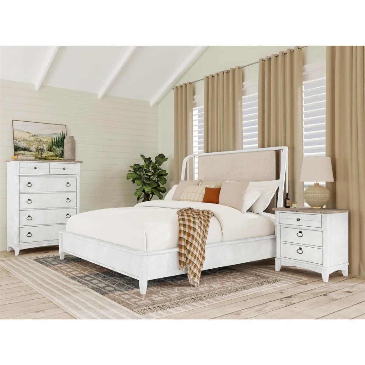 Maddox Queen Spindle Bed Beds Aged Cotton 4