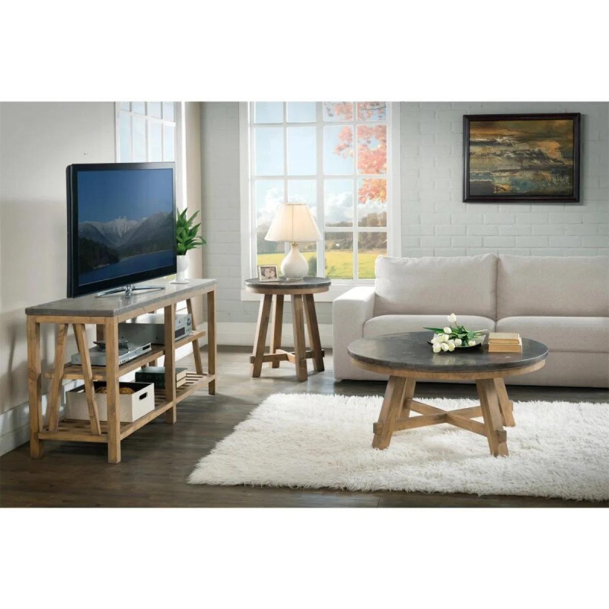 Weatherford Round Side Table Chairside Tables blue 4