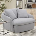Boomer – Dame Dove Large Swivel Chair W/ 2 Toss Plws Chairs Chairs 15