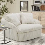 Boomer – Mega Ivory Large Swivel Chair W/ 2 Toss Plws Chairs Chairs 11