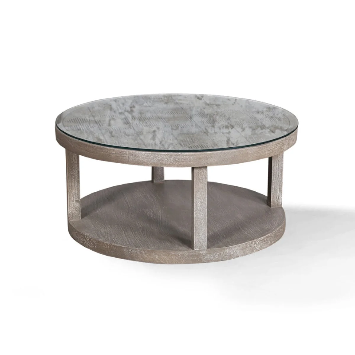 Crossings Serengeti Round Cocktail Table With Glass Top Cocktail & Coffee Tables Cocktail & Coffee Tables 4