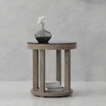 Crossings Serengeti Round End Table With Glass Top End tables End Tables 12