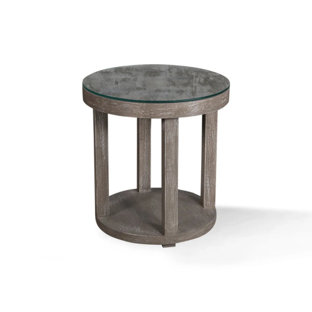 Crossings Serengeti Round End Table With Glass Top End tables End Tables 7