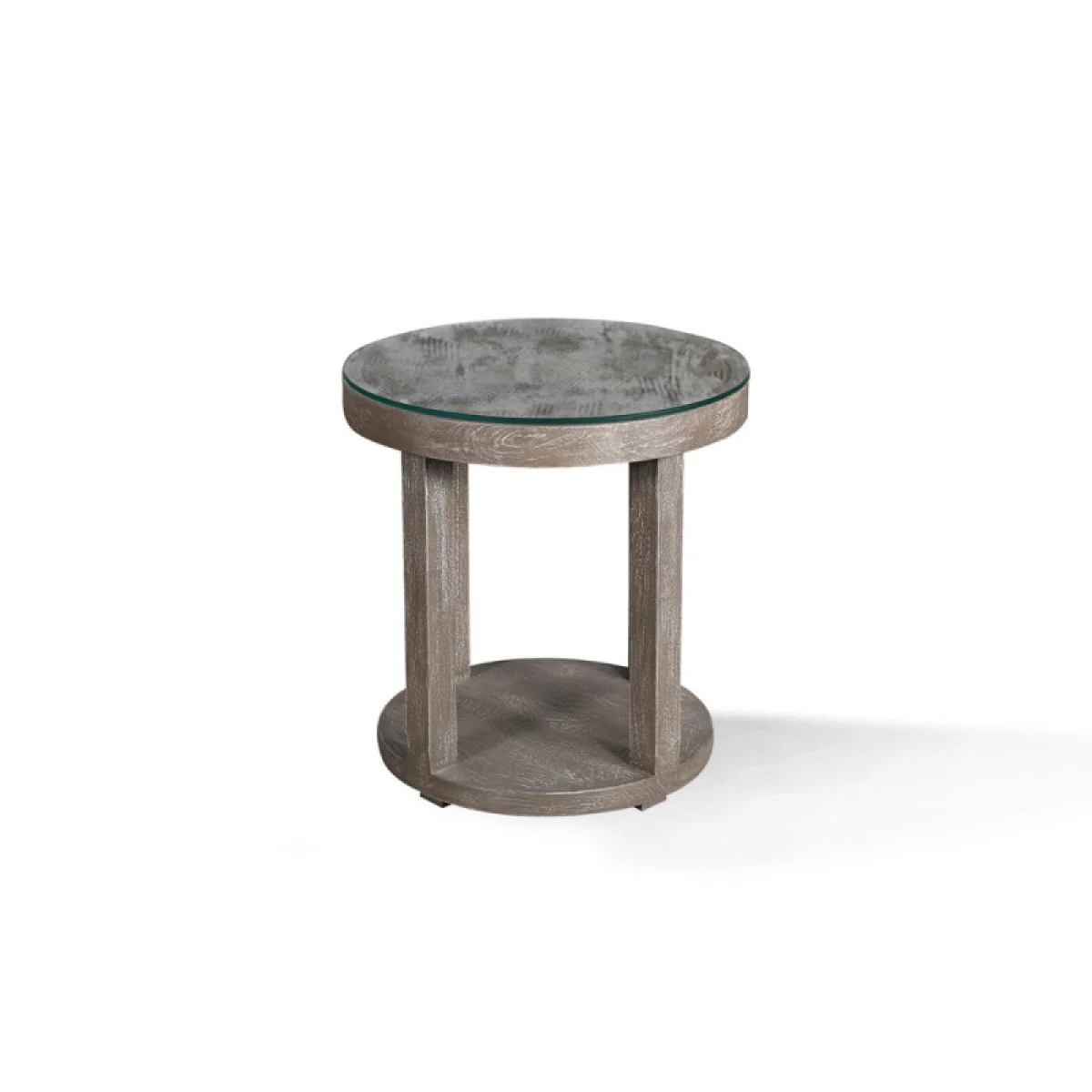 Crossings Serengeti Round End Table With Glass Top End tables End Tables 8