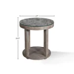 Crossings Serengeti Round End Table With Glass Top End tables End Tables 19