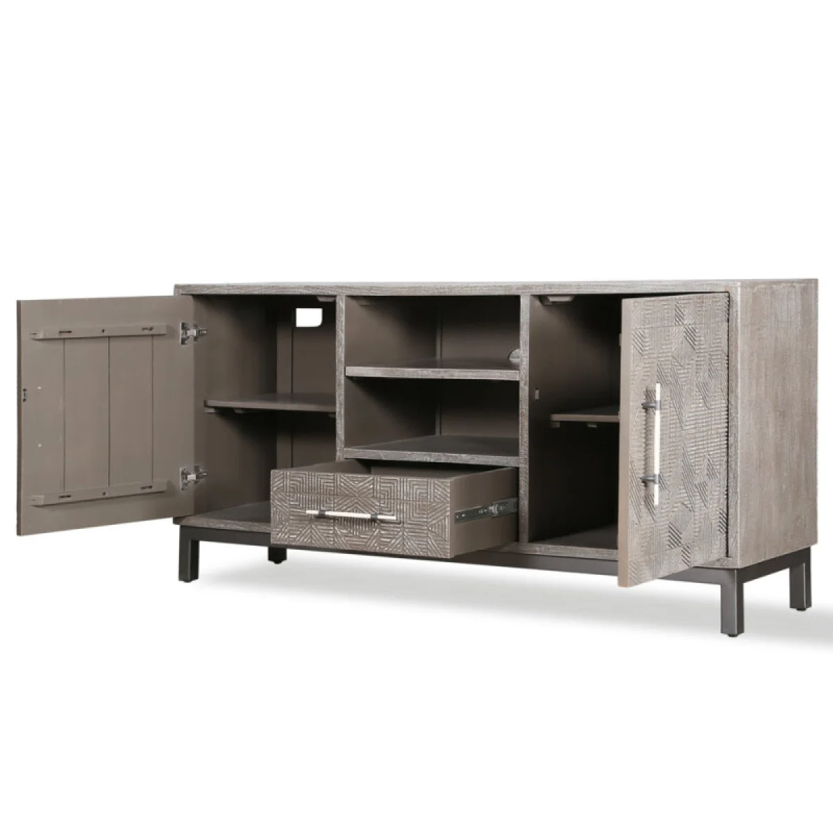 Crossings Serengeti 66 In. Tv Console Entertainment Stands Entertainment Stands 8