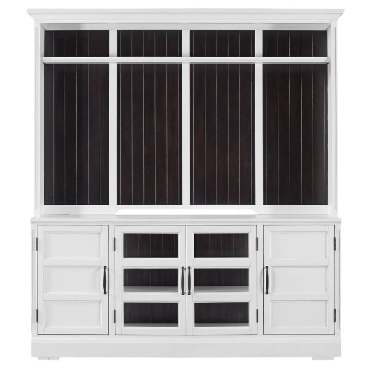 Shoreham – Effortless White 76 In. Tv Console With Hutch Entertainment Stands Effortless White 8