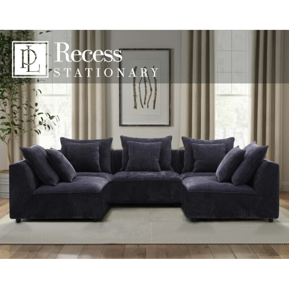 Recess – Reptile Blue 6pc Package A (910(3),955(2),900) Sectionals blue 6