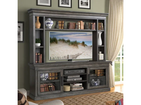 Sundance – Smokey Grey 92 In. Console With Hutch Entertainment Stands Entertainment Stands