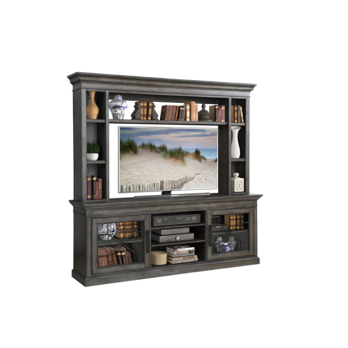 Sundance – Smokey Grey 92 In. Console With Hutch Entertainment Stands Entertainment Stands 6