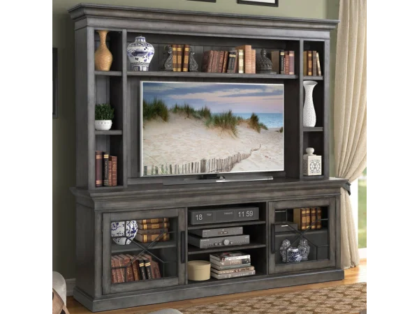 Sundance – Smokey Grey 92 In. Console With Hutch & Backpanel Entertainment Stands Entertainment Stands
