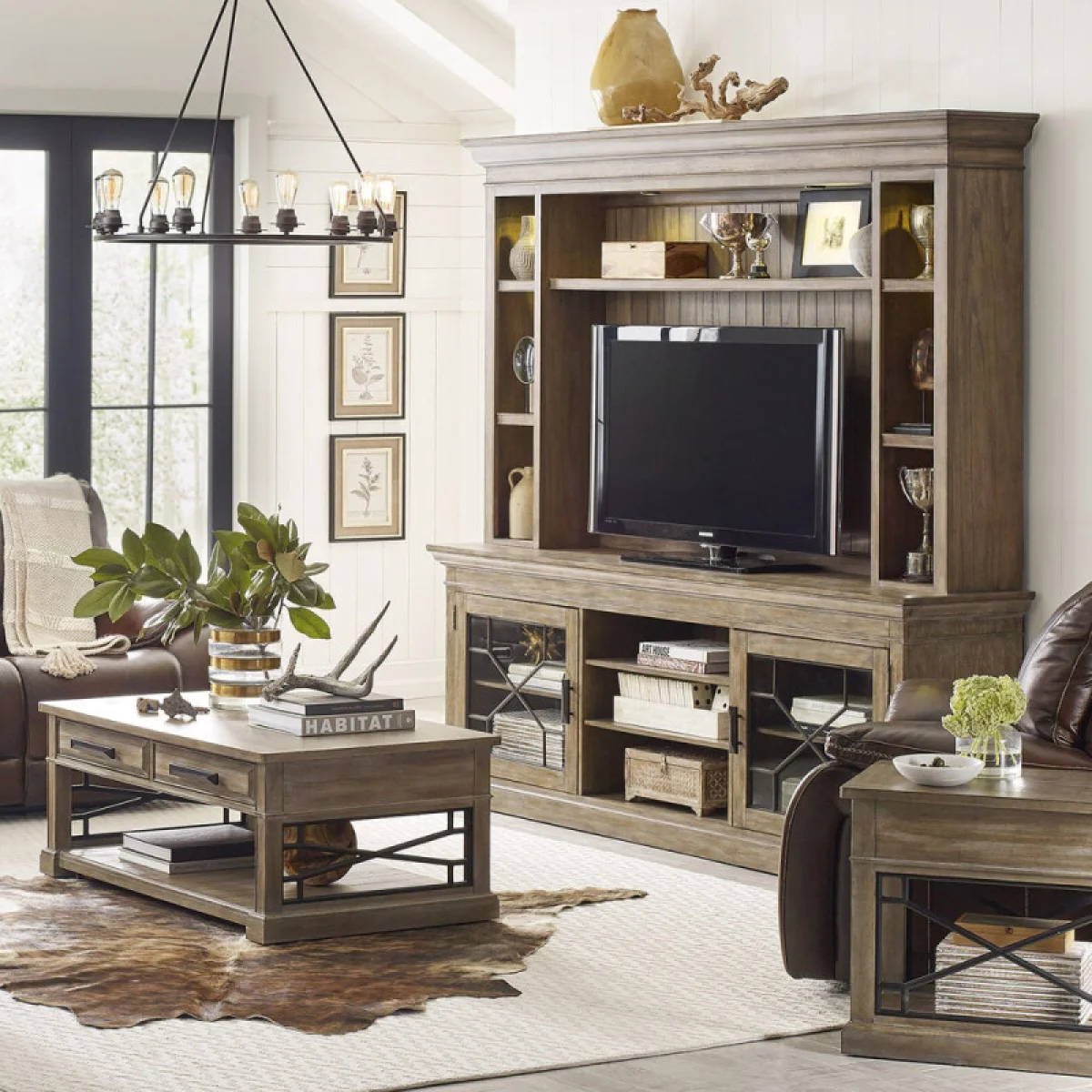 Sundance – Sandstone 92 In. Console With Hutch & Backpanel Entertainment Stands Brown 7