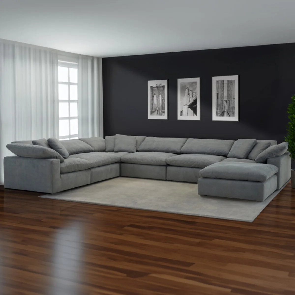 Exhale – Mathis Thunder 6pc Package A (910(3),955(3)) Sectionals Gray 4