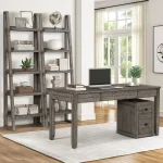 Tempe – Grey Stone Pair Of Etagere Bookcases Bookcases Bookcases 9