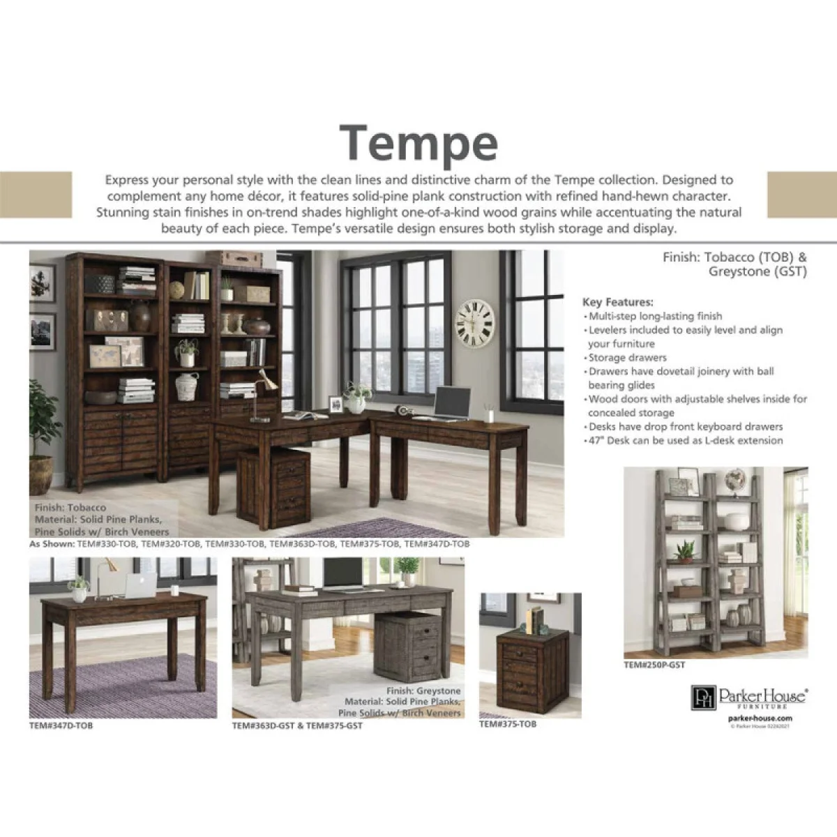 Tempe – Tobacco 47 In. Writing Desk Desks Brown 6