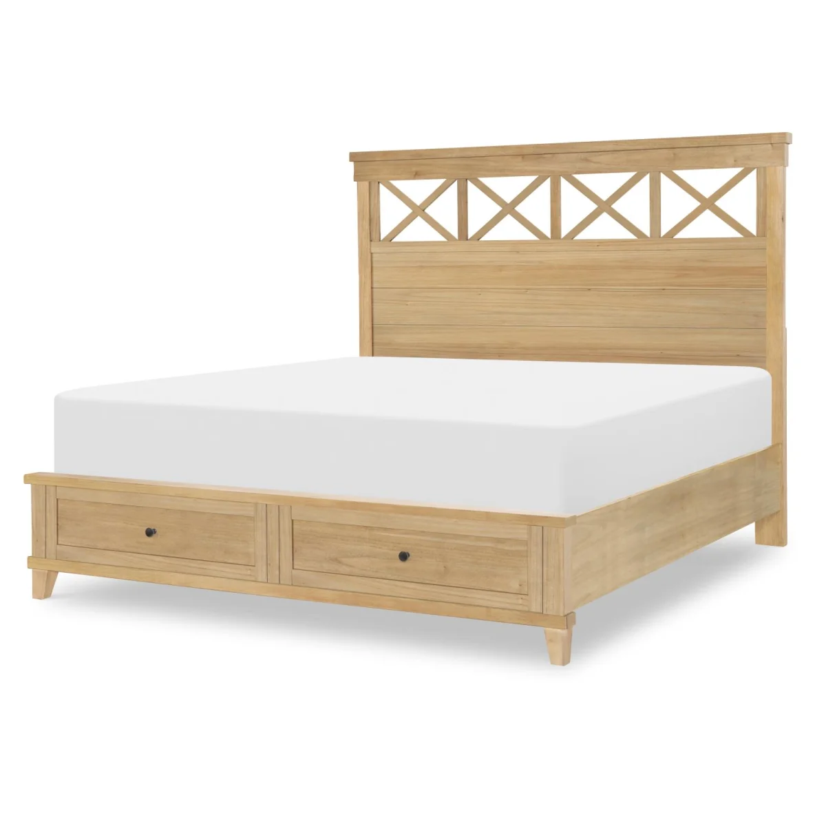 Complete Panel Bed W Storage Footboard Queen 5/0 Beds Amber 4