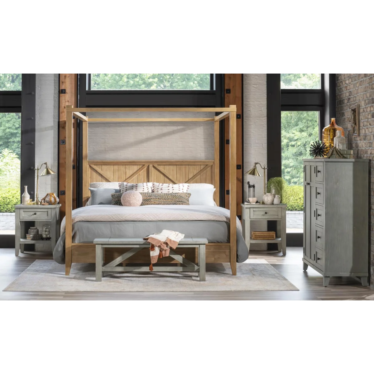 Complete Canopy Bed King 6/6 Beds Amber 9