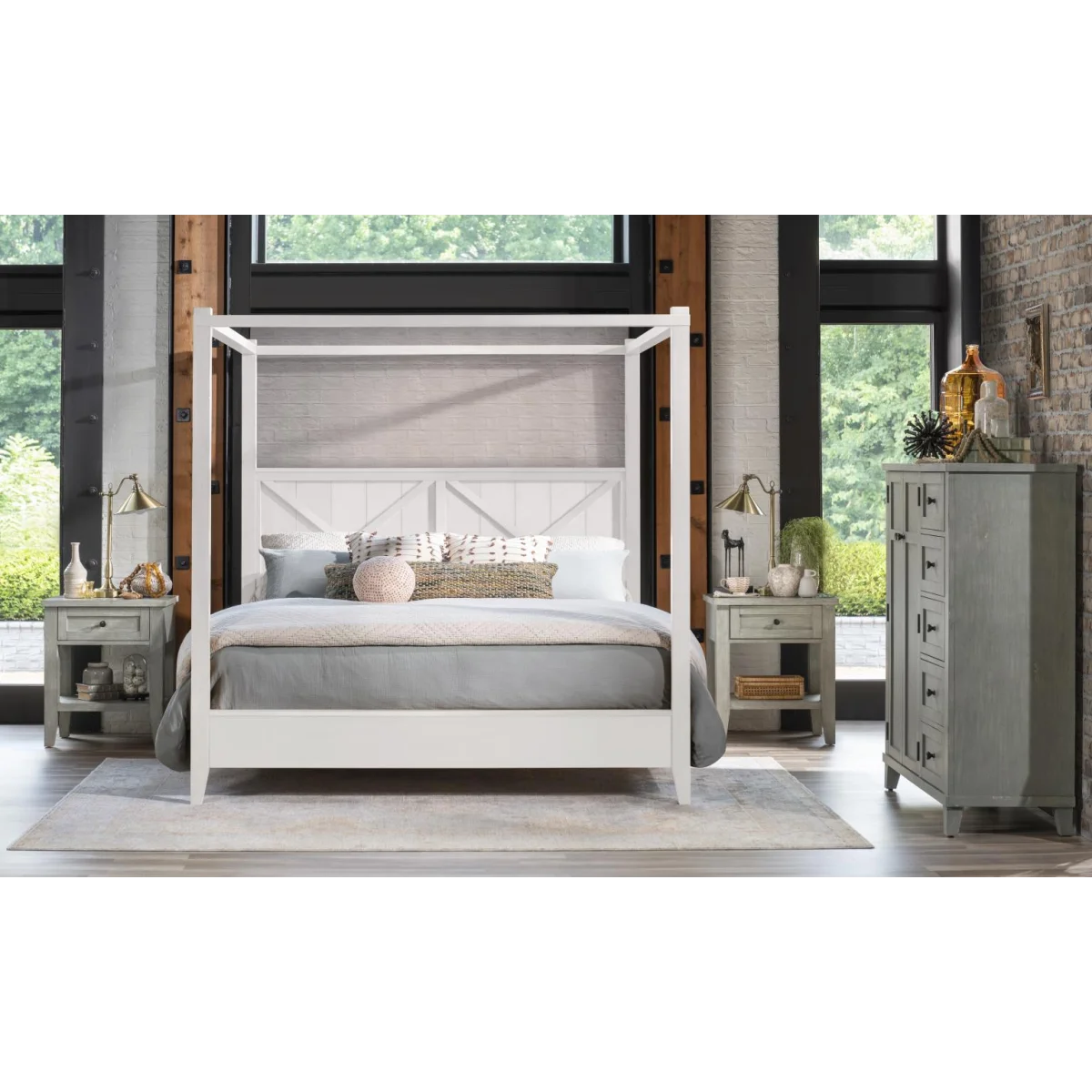 Complete Canopy Bed Queen 5/0 Beds Beds 8