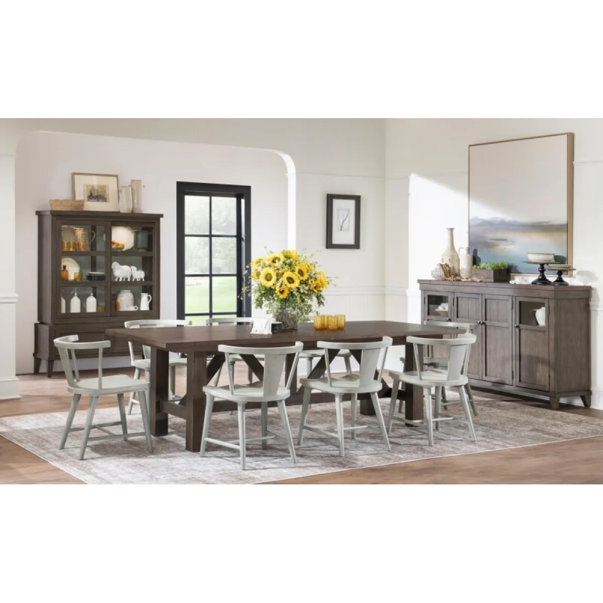 Trestle Dining Table Dining Tables Brown 9