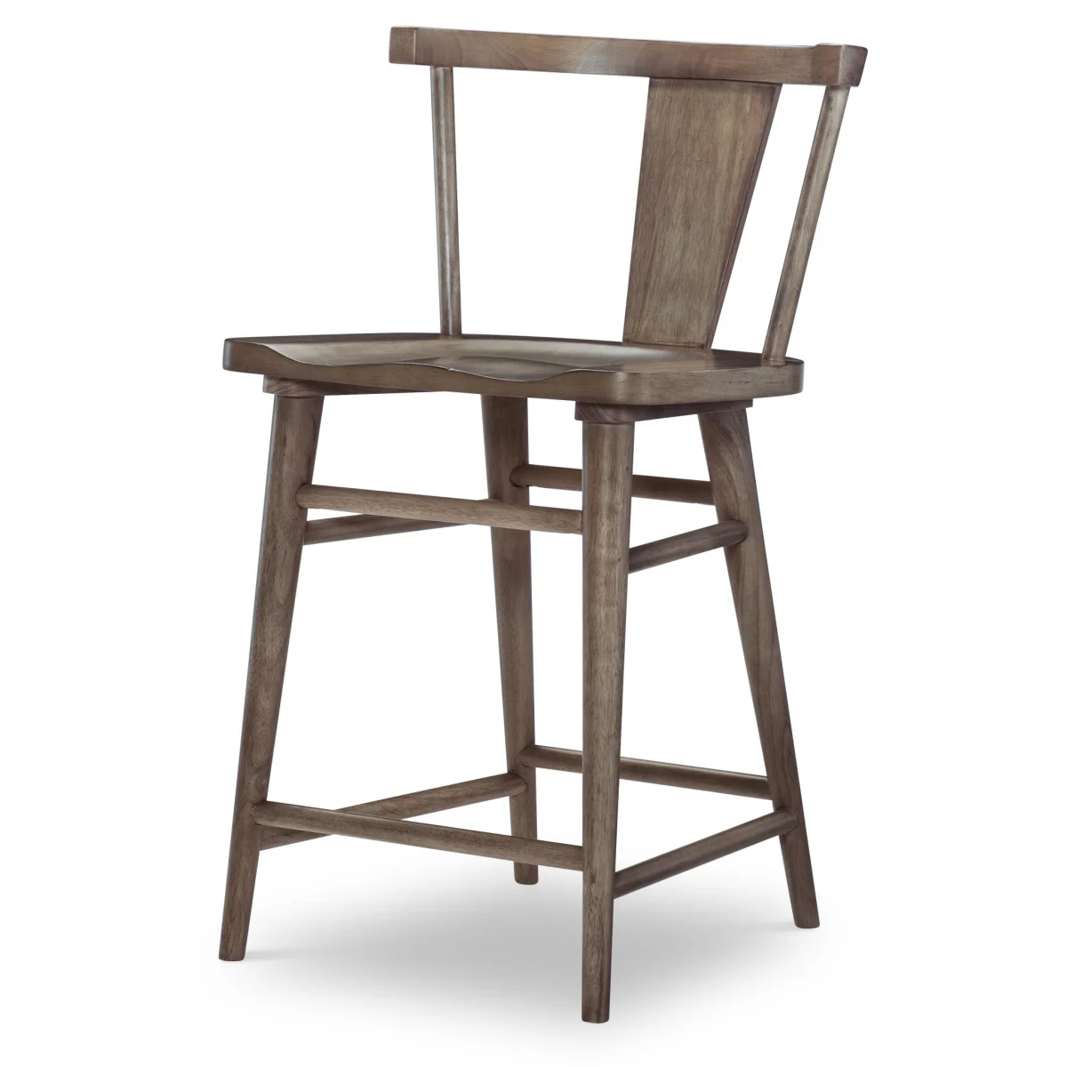 Counter Height Splat Back Chair Chairs & Benches Brown 4