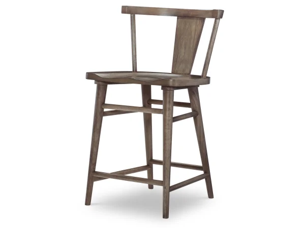 Counter Height Splat Back Chair Chairs & Benches Brown