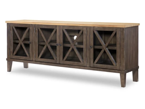 Media Console Entertainment Stands Amber And Cocoa