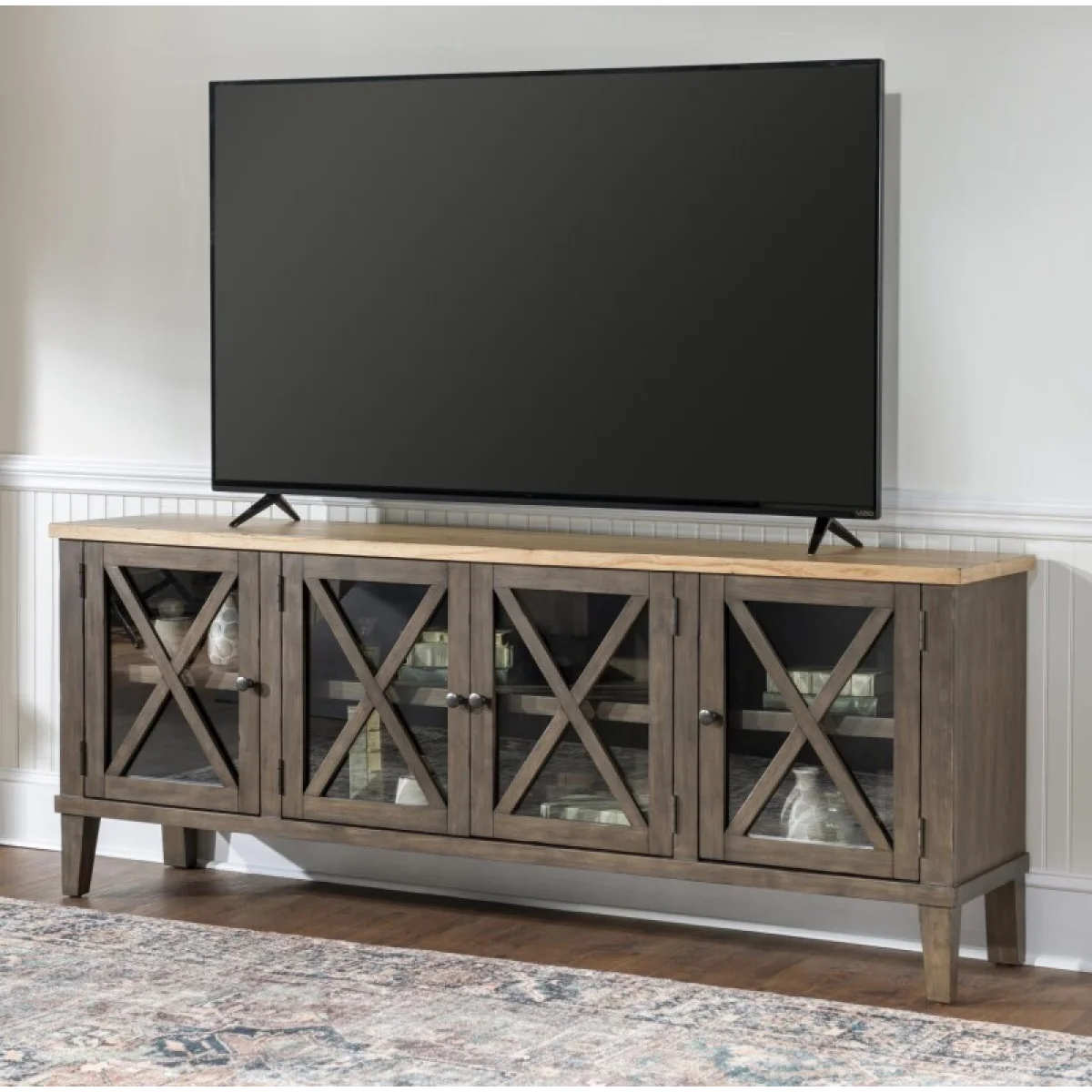 Media Console Entertainment Stands Amber And Cocoa 7