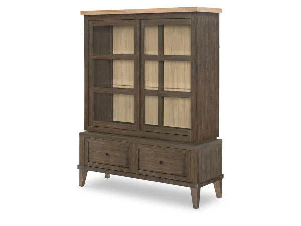 Display Cabinet Dining Storage Amber And Cocoa