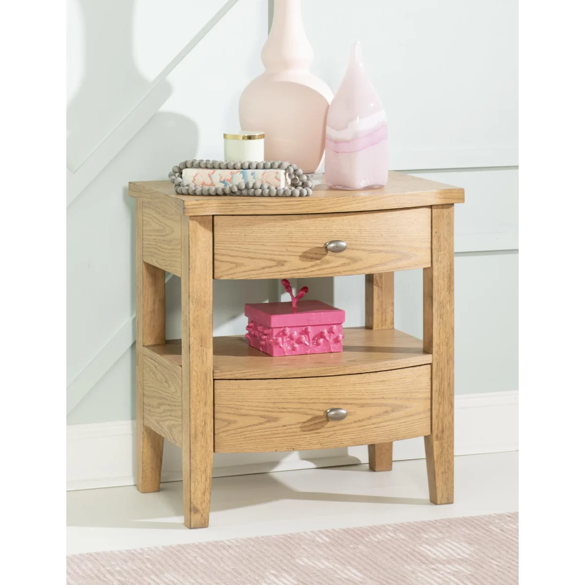 Open Ns 2 Drw Natural Hickory Youth Nightstands Brown 6