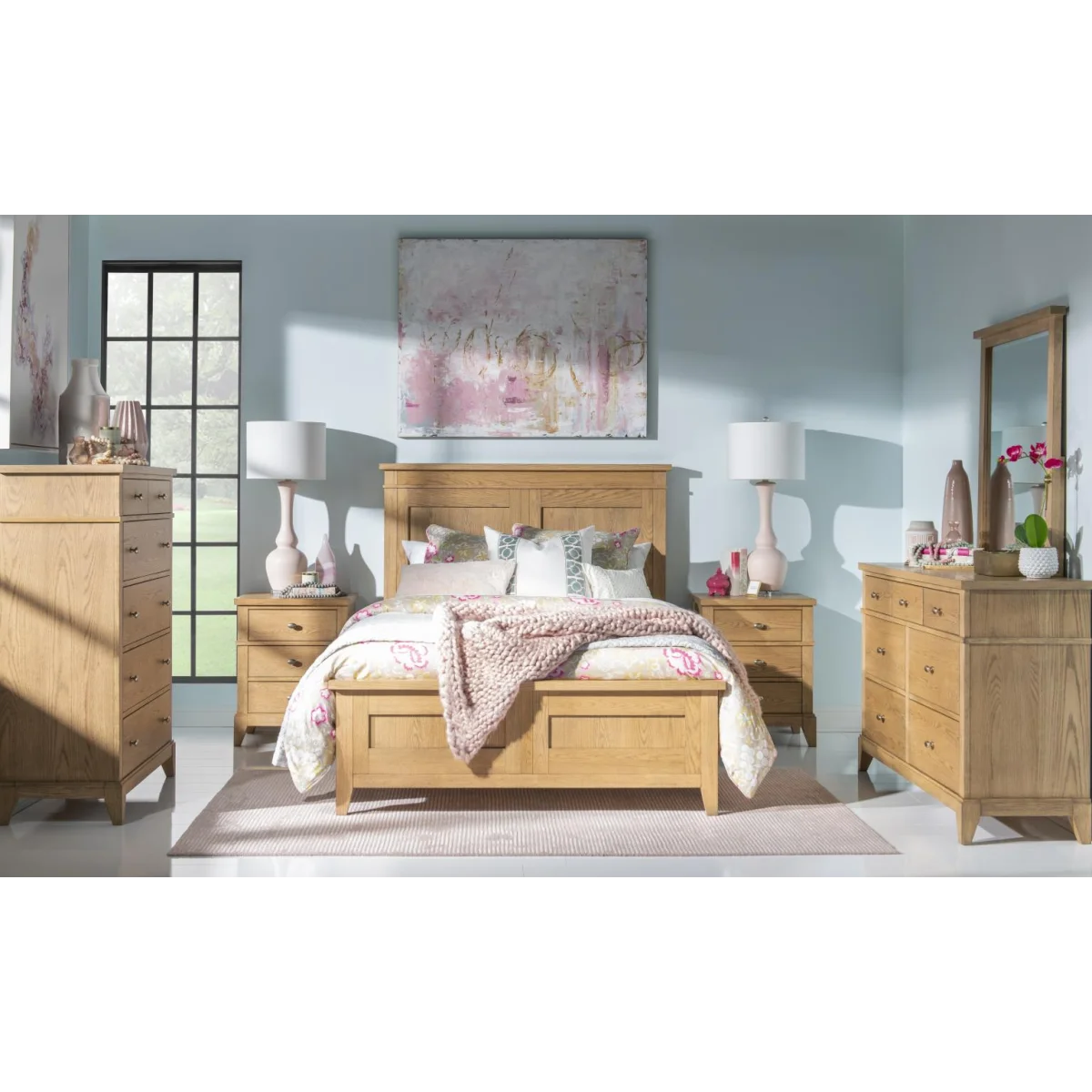 Complete Panel Bed Full 4/6 Natural Hickory Youth Beds Brown 8
