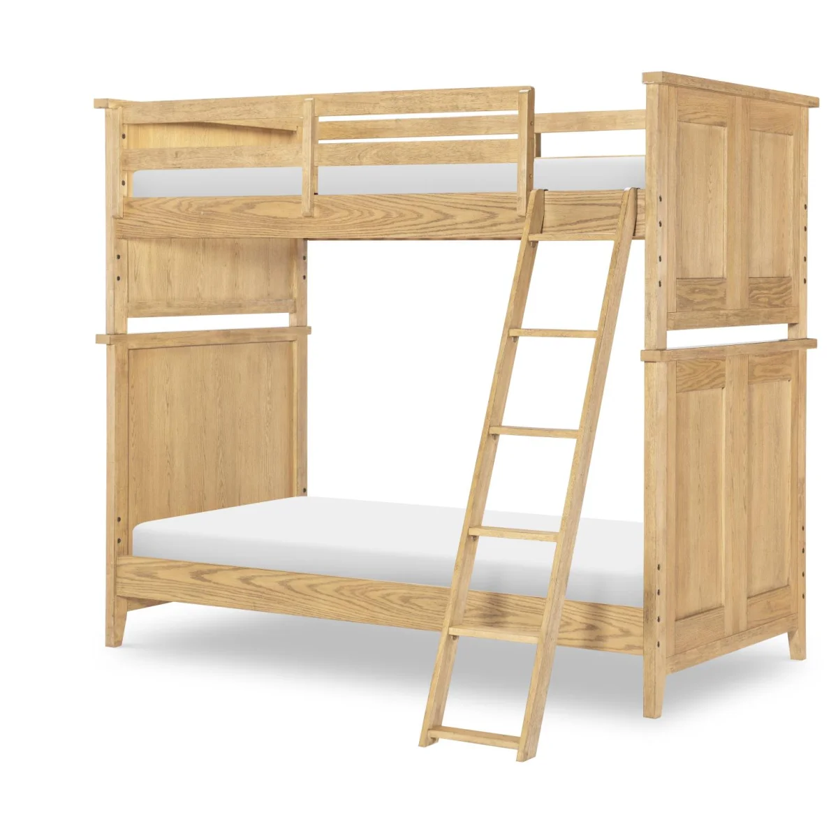 Complete Twin Over Twin Bunk End Natural Hickory Youth Beds Brown 4