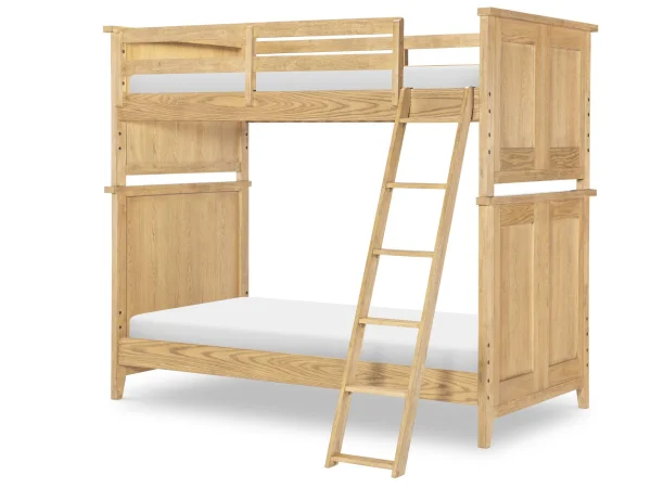 Complete Twin Over Twin Bunk End Natural Hickory Youth Beds Brown