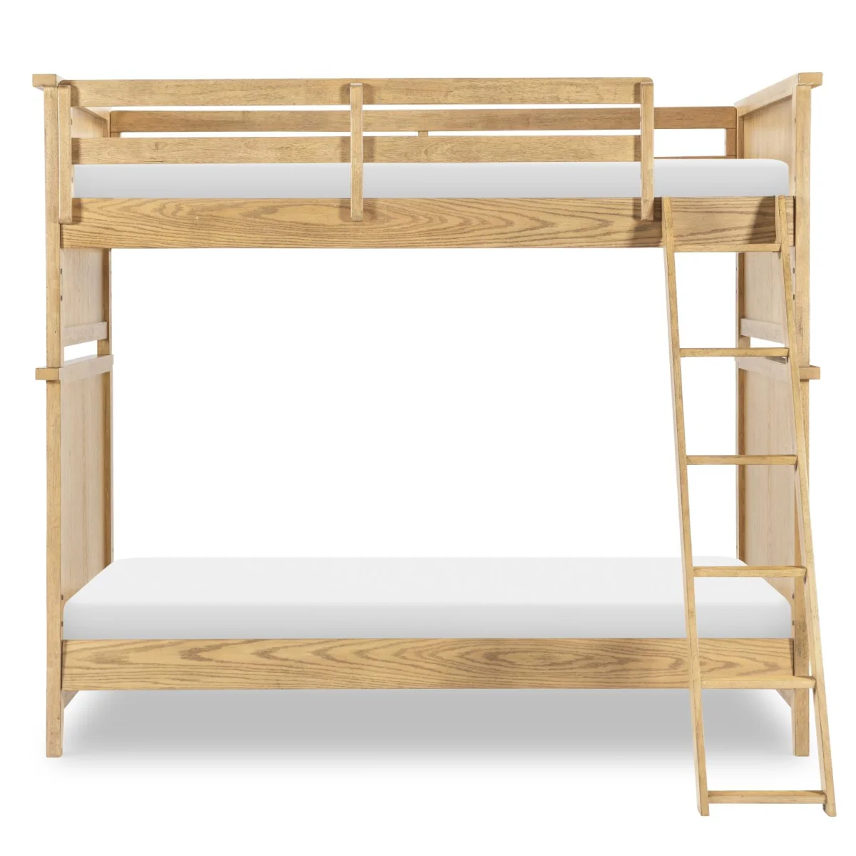 Complete Twin Over Twin Bunk End Natural Hickory Youth Beds Brown 6