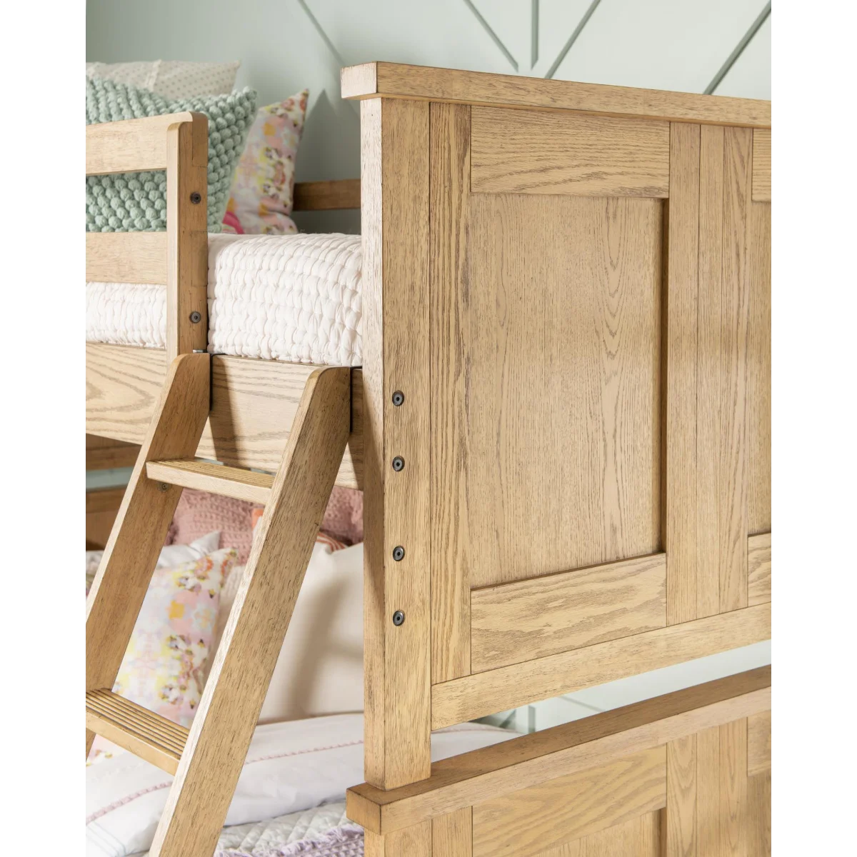 Complete Twin Over Twin Bunk End Natural Hickory Youth Beds Brown 9