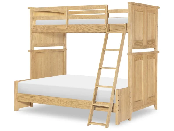 Complete Twin Over Full Bunk Bed Natural Hickory Youth Beds Brown