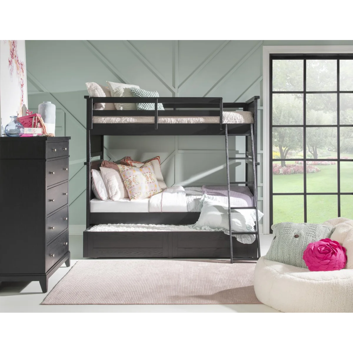 Complete Twin Over Twin Bunk End Blacksmith Youth Beds black 8