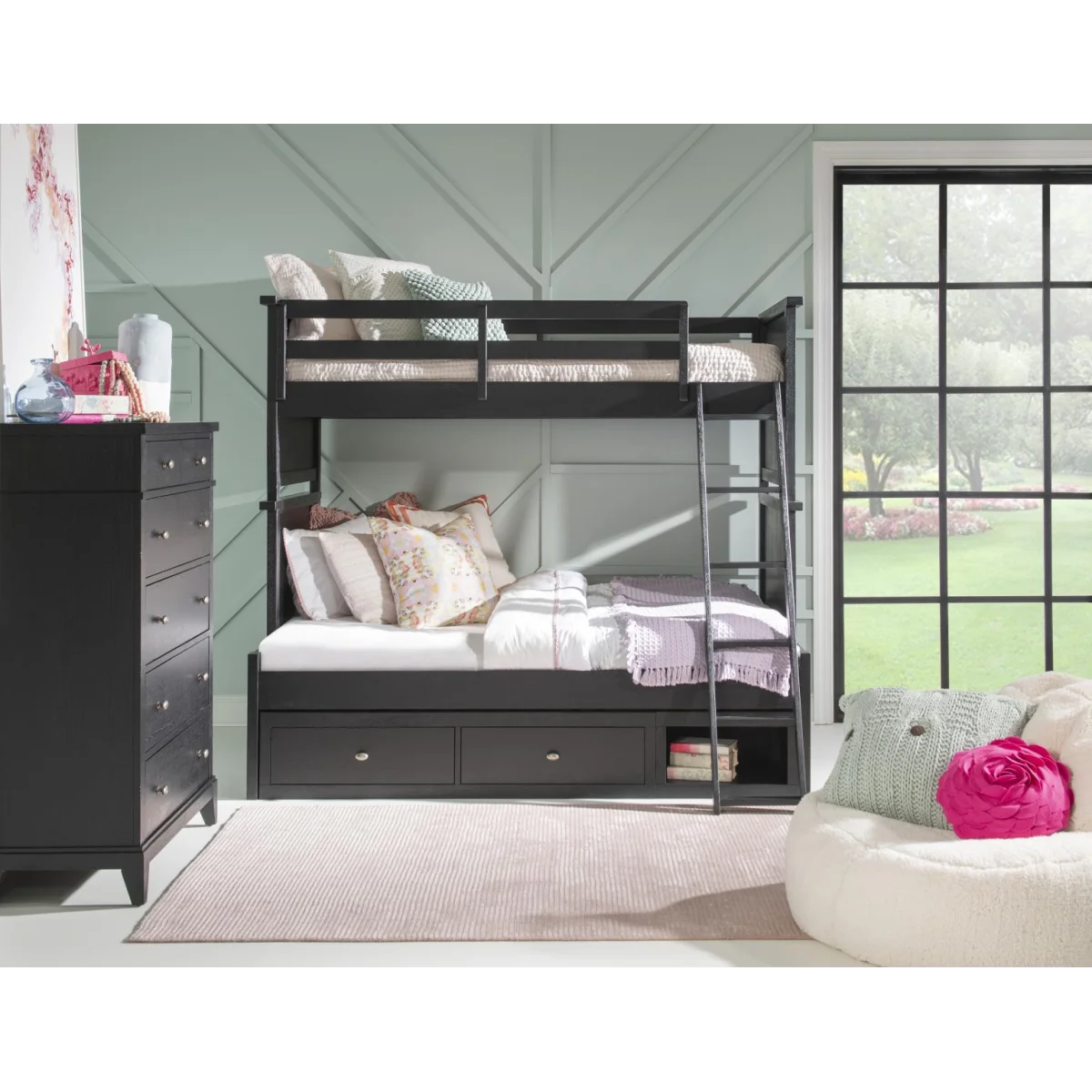 Complete Twin Over Full Bunk Bed Blacksmith Youth Beds black 8