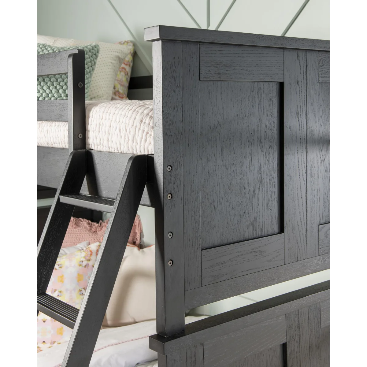 Complete Twin Over Full Bunk Bed Blacksmith Youth Beds black 9